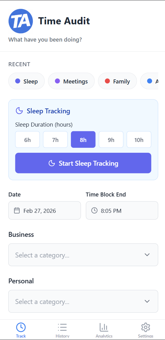 TimeAudit Screenshot 1